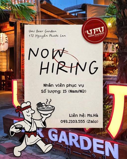 Nhân Viên Phục Vụ Umi Beer Garden Cẩm Lệ
